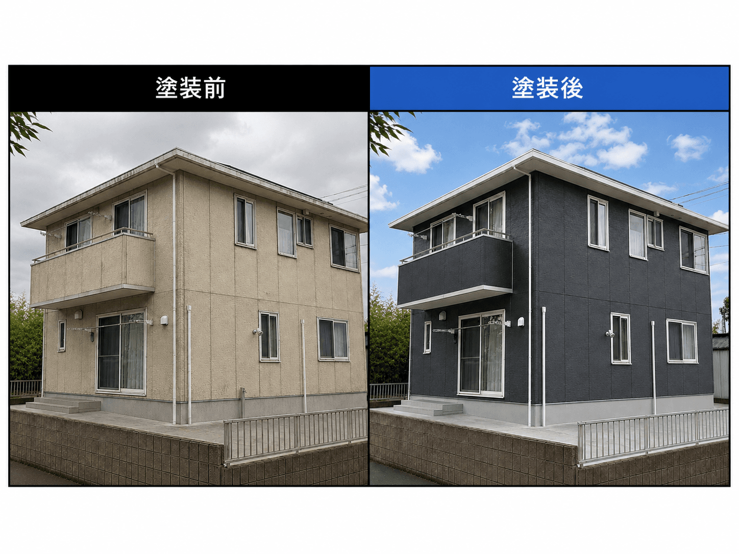 外壁塗装の施工事例 - 佐伯市