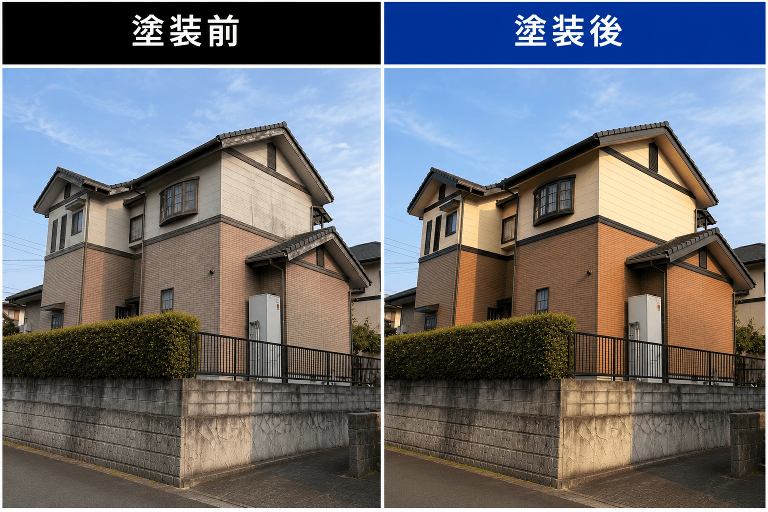 外壁塗装の施工事例 - 津久見市
