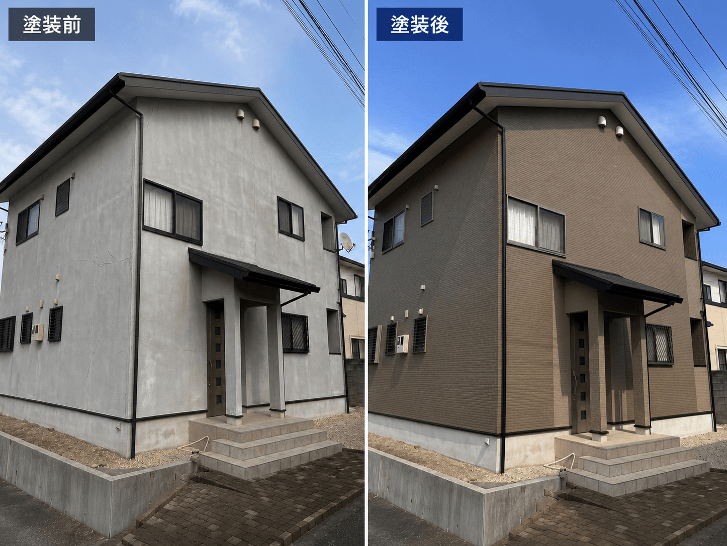 外壁塗装の施工事例 - 豊後大野市