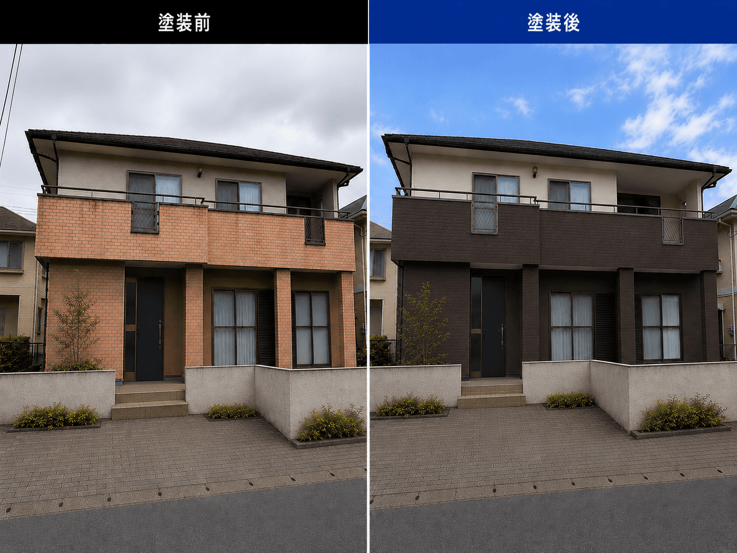 外壁塗装の施工事例 - 臼杵市