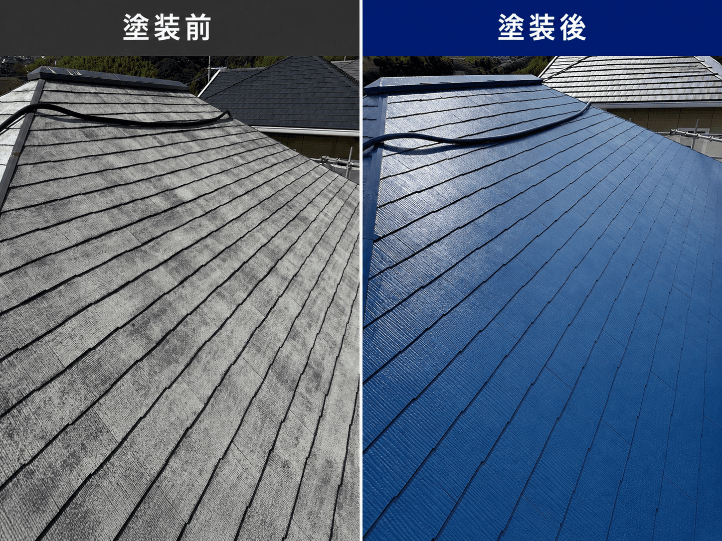 屋根塗装の施工事例 - 津久見市